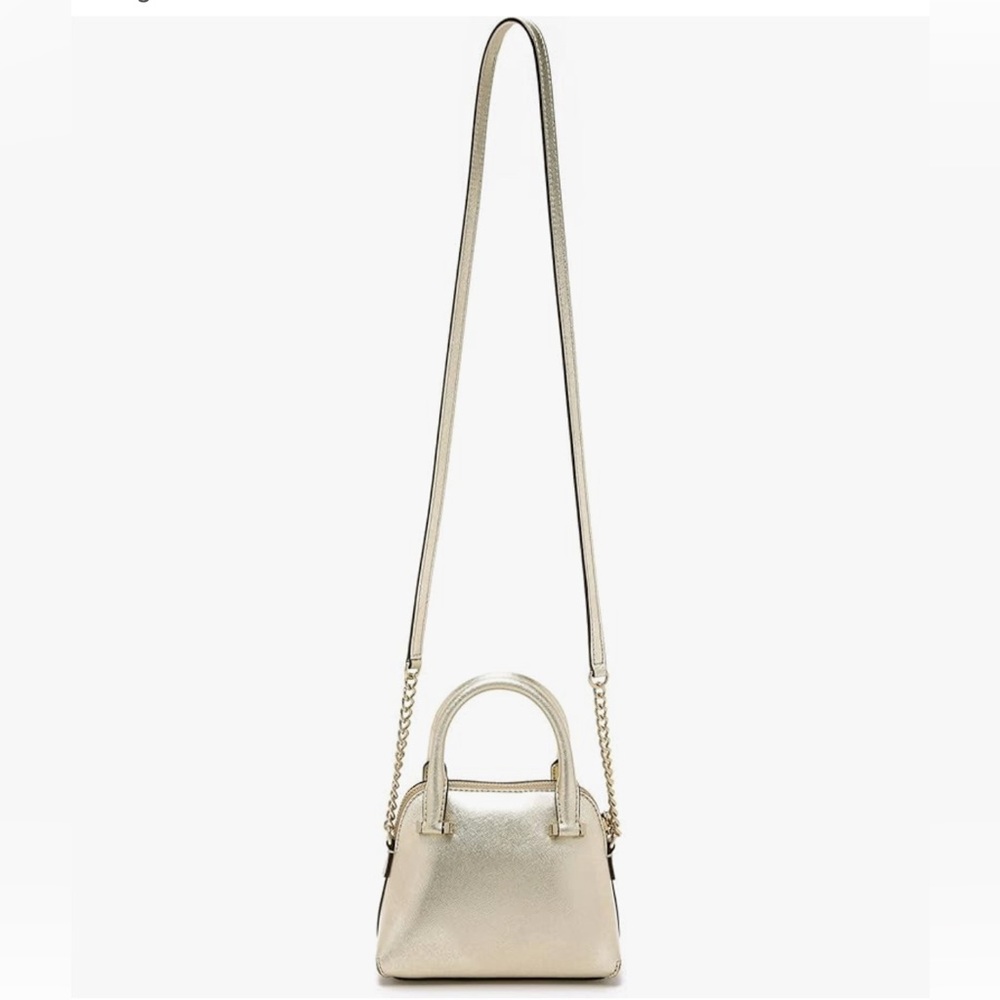 Kate Spade Cedar Street Gold Mini Maise Metallic Leather Crossbody - Picture 15 of 17